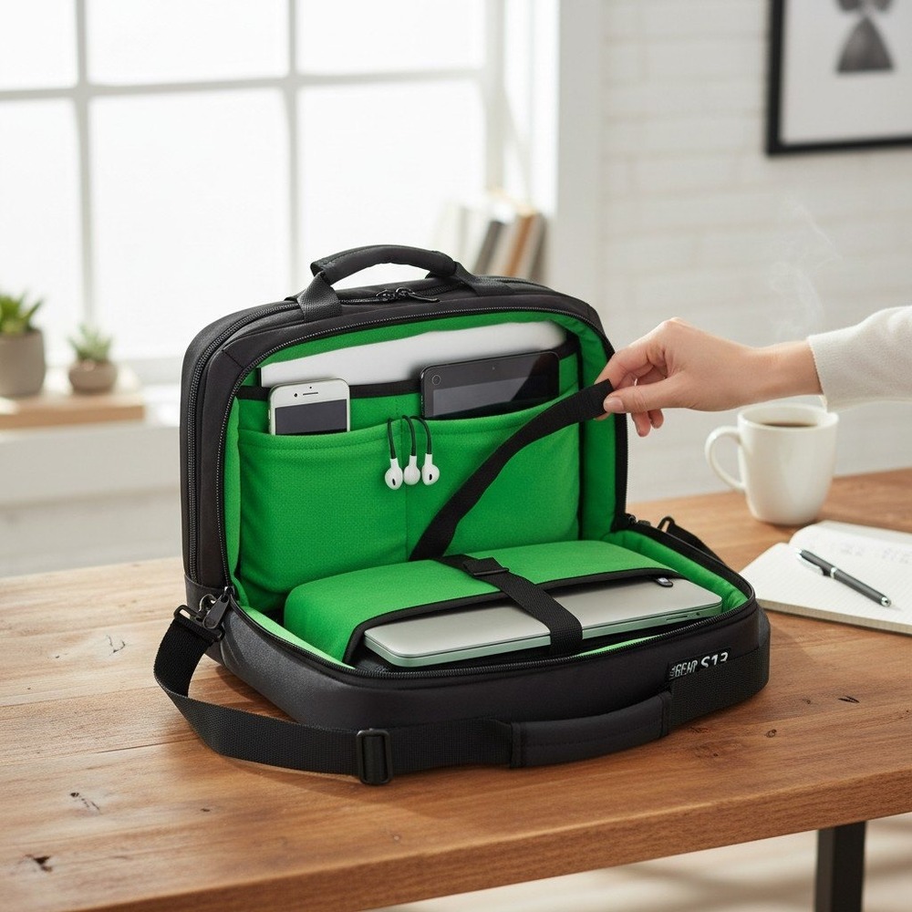 USA Gear Messenger Bag S13 Black Very Good 1pc Adjustable Tech Case
